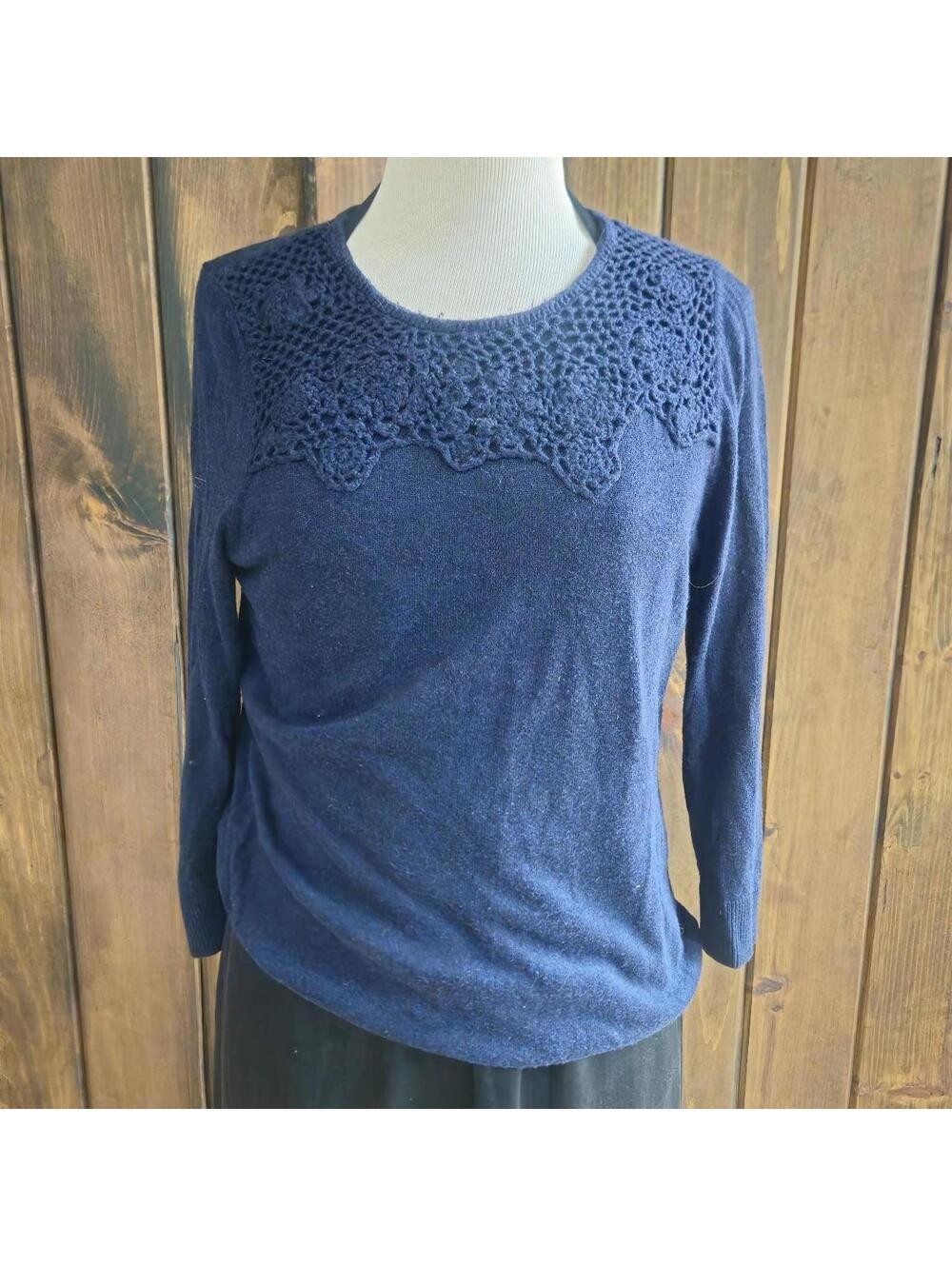 Christopher & Banks navy long sleeve top Medium